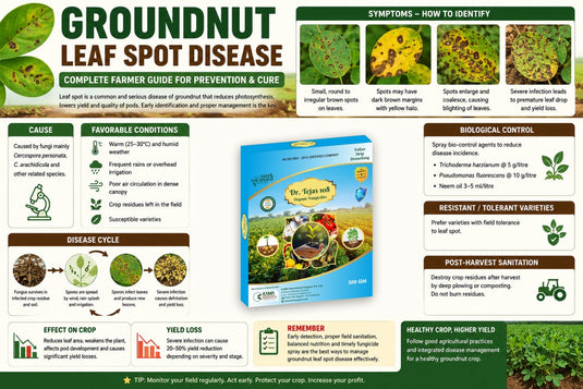 Groundnut leaf spot disease solution Dr Tejas 108